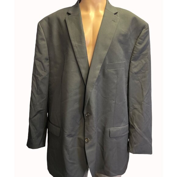 Lauren Ralph Lauren Men's Black 100% Wool Sports Coat/Blazer 56R SKU 4676
